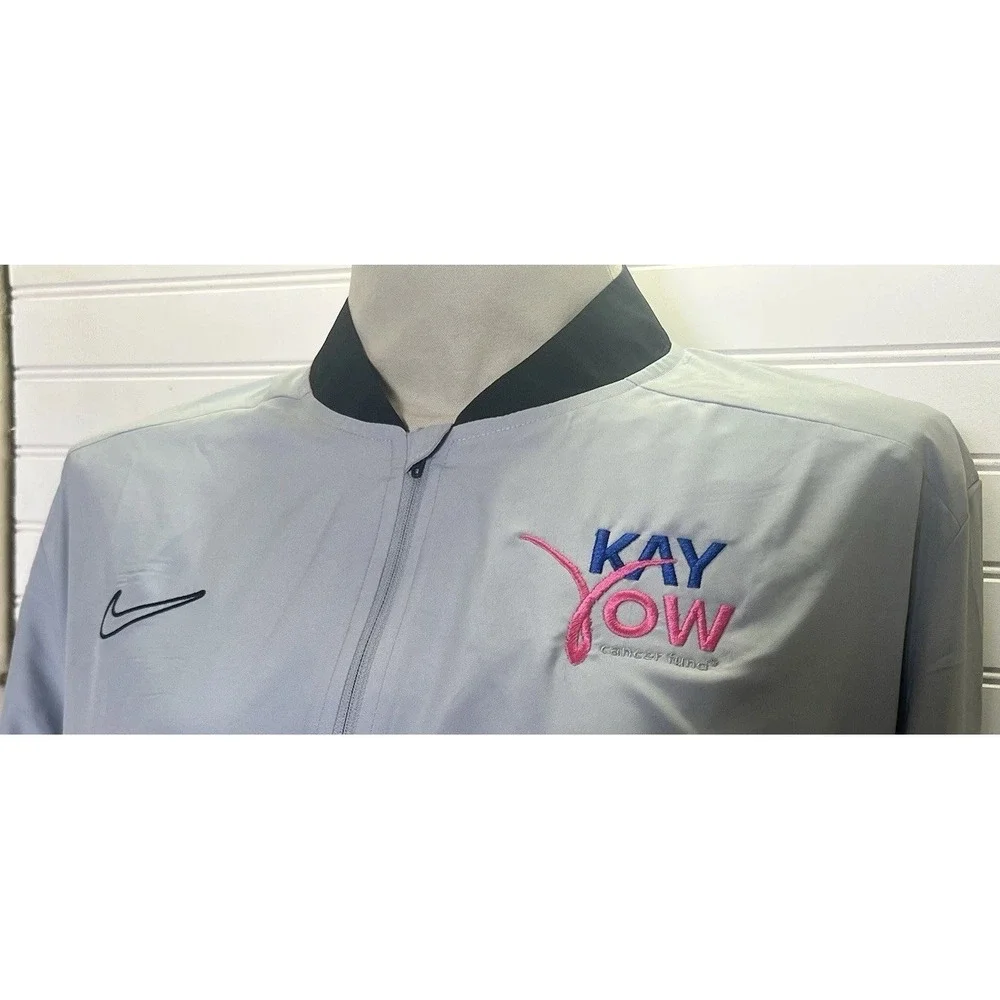 NWT Nike Dri-FIT Kay Yow Cancer Fund Full Zip Wind Breaker Jacket Gray Womens XL - Picture 2 of 10